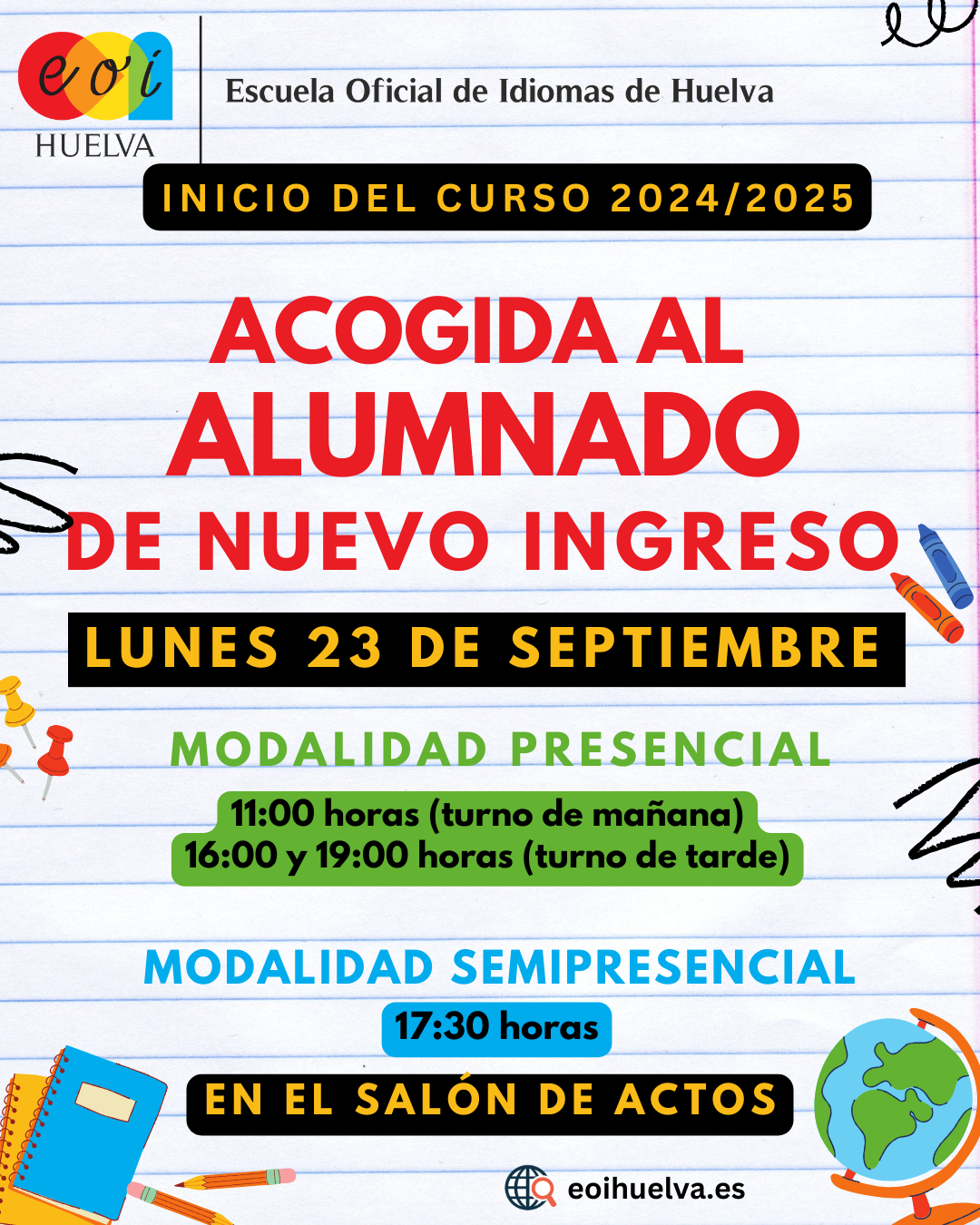 Acogida nuevo alumnado EOI Huelva 24-25